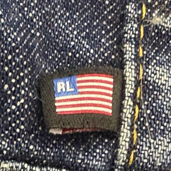 Polo Ralph Lauren Denim Jacket Rhinestone Flag Size Medium - Picture 10 of 12